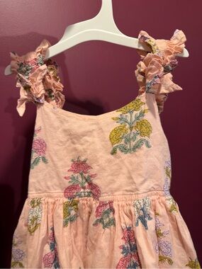 Pink Chicken Girls Floral Ruffle Strap Dress - light pink with flowers